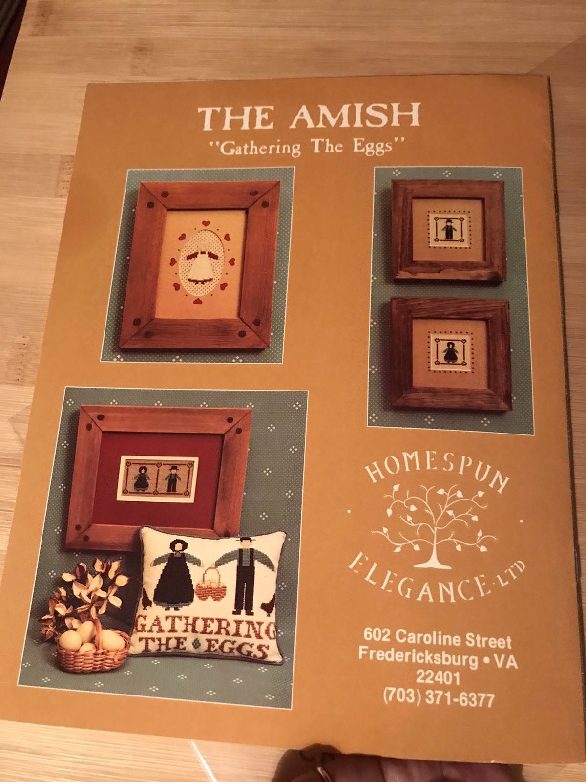 HOMESPUN ELEGANCE THE AMISH COUNTED CROSS STITCH PATTERN LEAFLET 1985