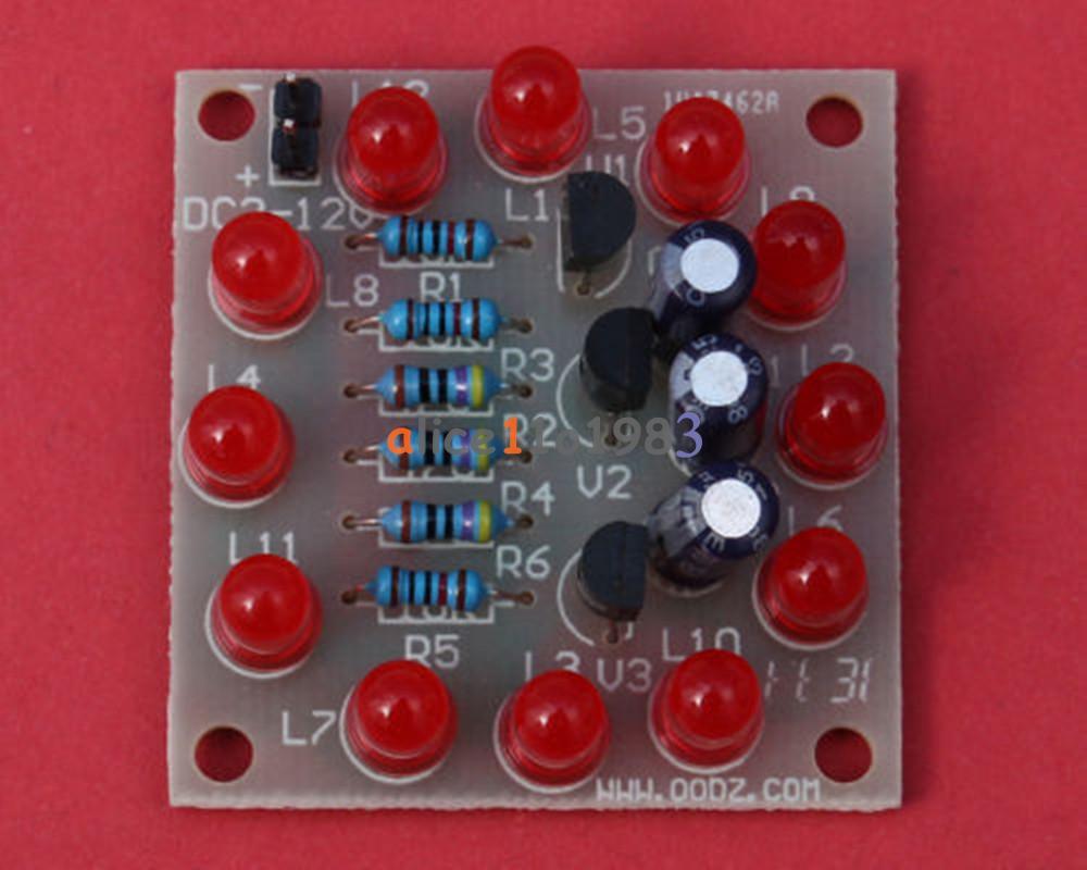 Red DIY Kit Circular Lamp Suite 12PCS LED Electronic Production DIY Fun