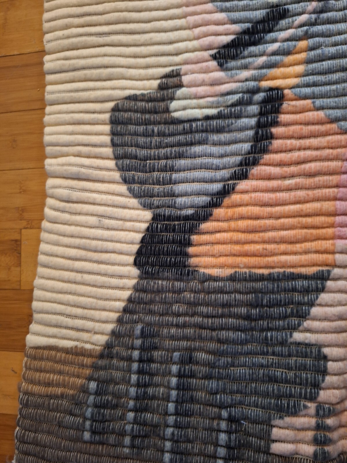 Intercontinental Art Peruvian 100% Wool Wall Hanging 38X44" Backside Of Men