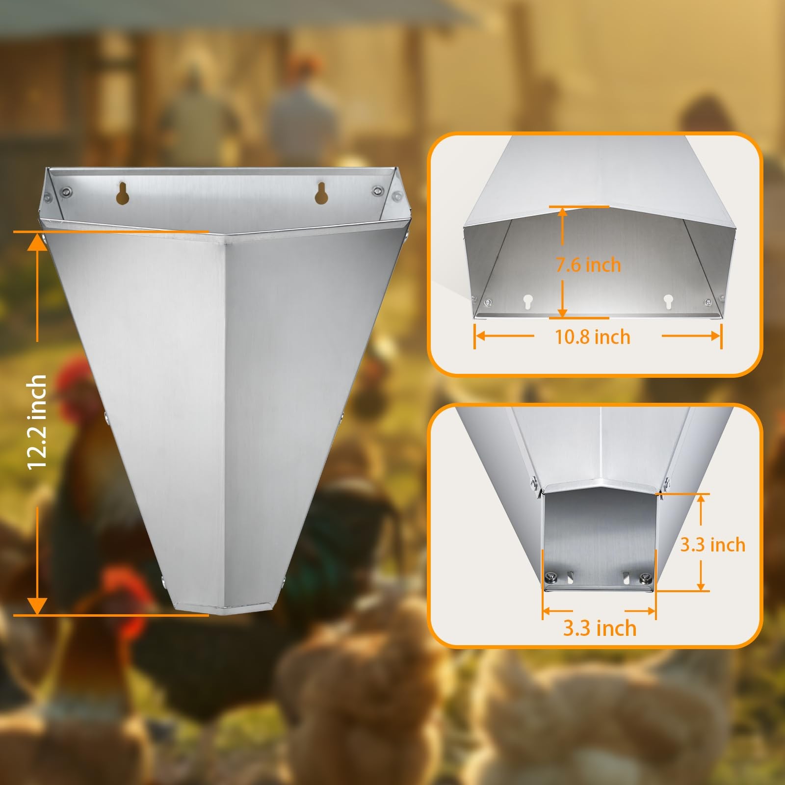 Large Chicken Cone Butchering Stainless Kill Poultry Processing 8lb Equipment