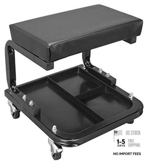 ATR6300B Rolling Creeper Garage/Shop Seat: Padded Creeper seat-250lbs-Black