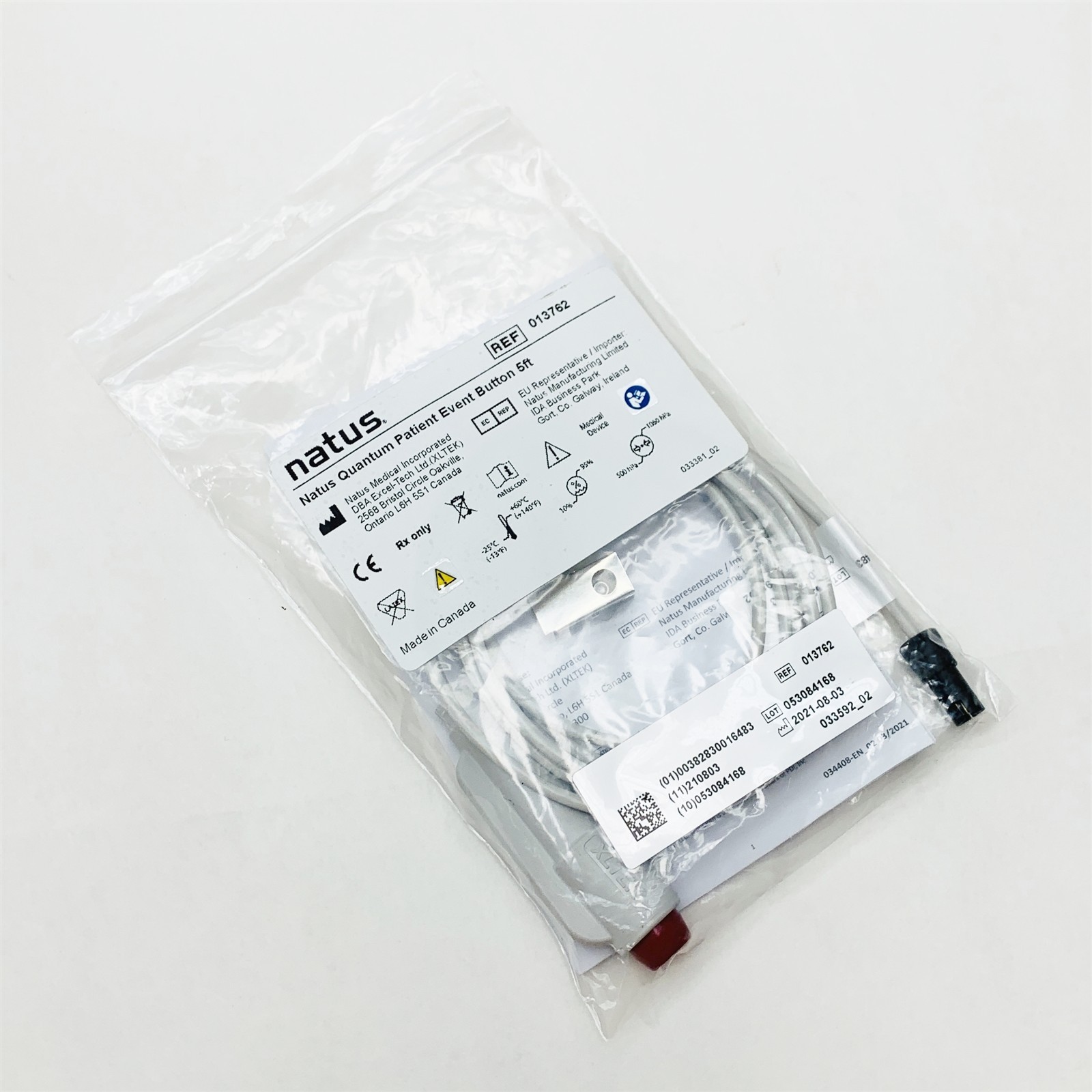 Natus Medical Quantum Xltek Patient Event Button 5ft Cable (Ref: 013762) New