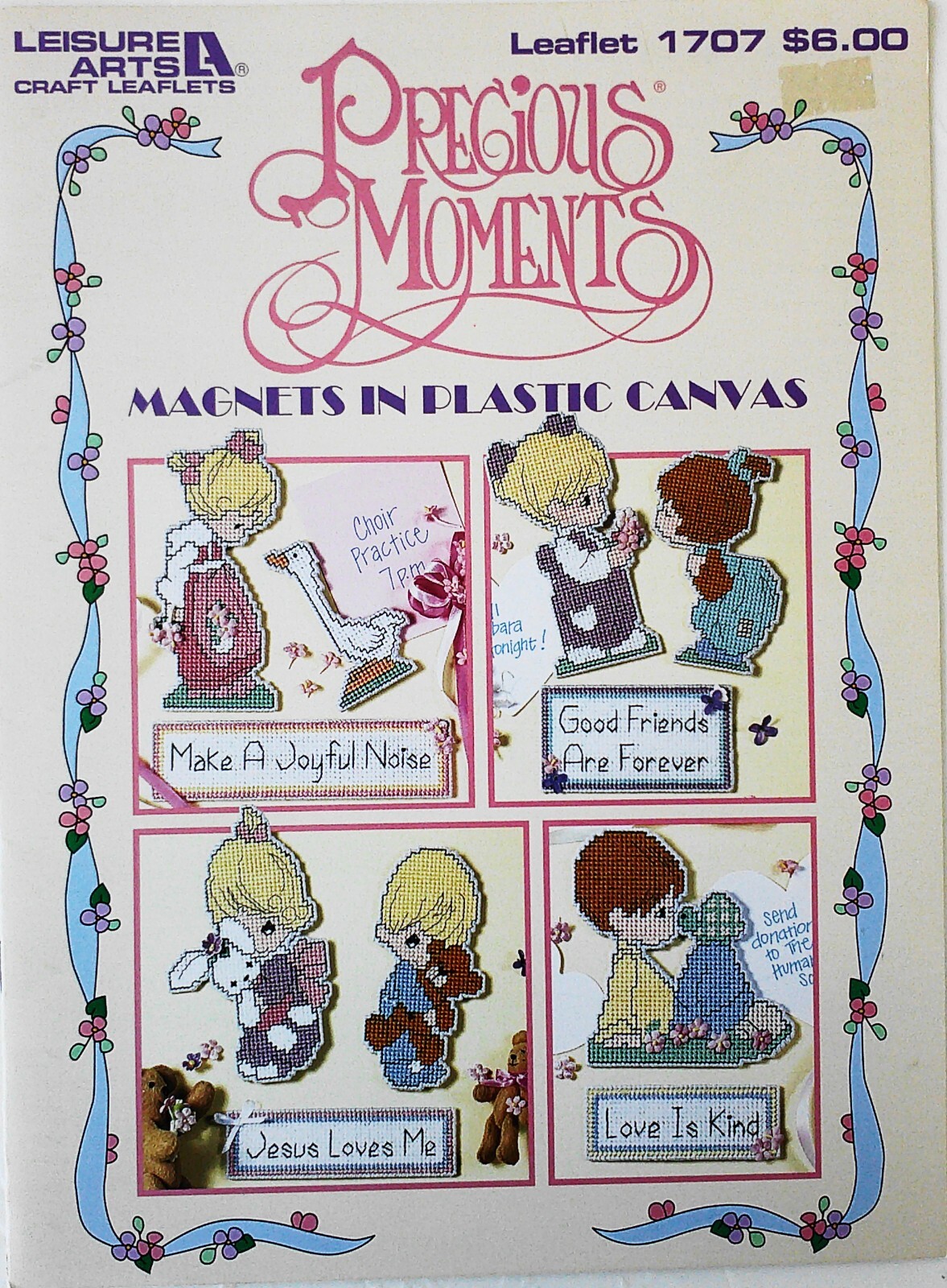 Leisure Arts Precious Moments Magnets In Plastic Canvas Pattern