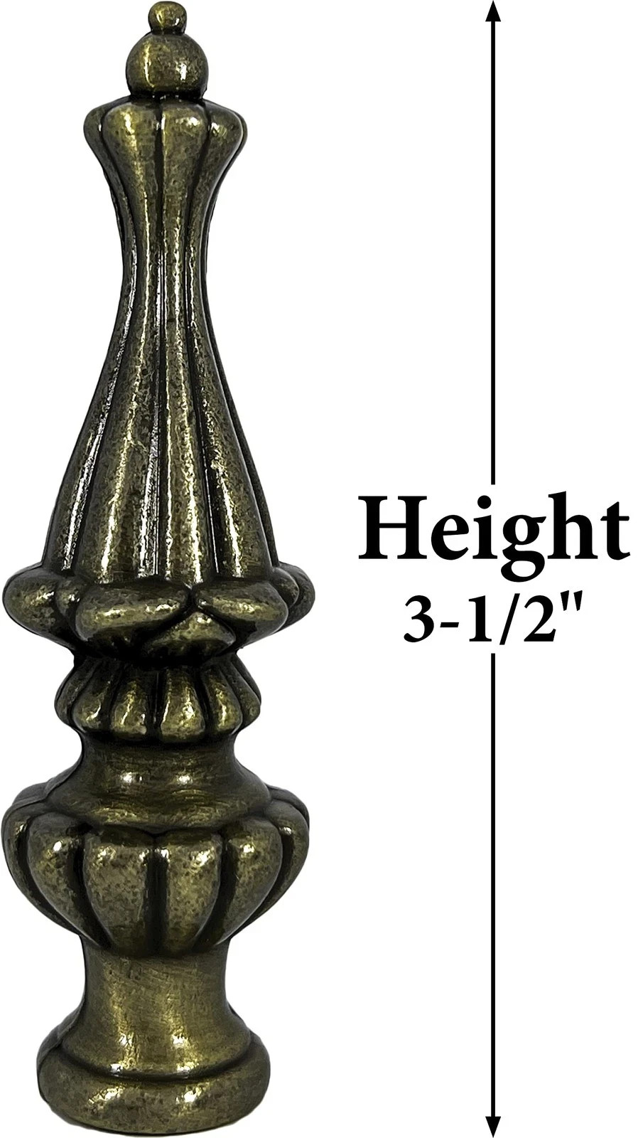 Jandorf 60111 Antique Brass Victorian Lamp Finial 3-1/2 L in. Set of 4