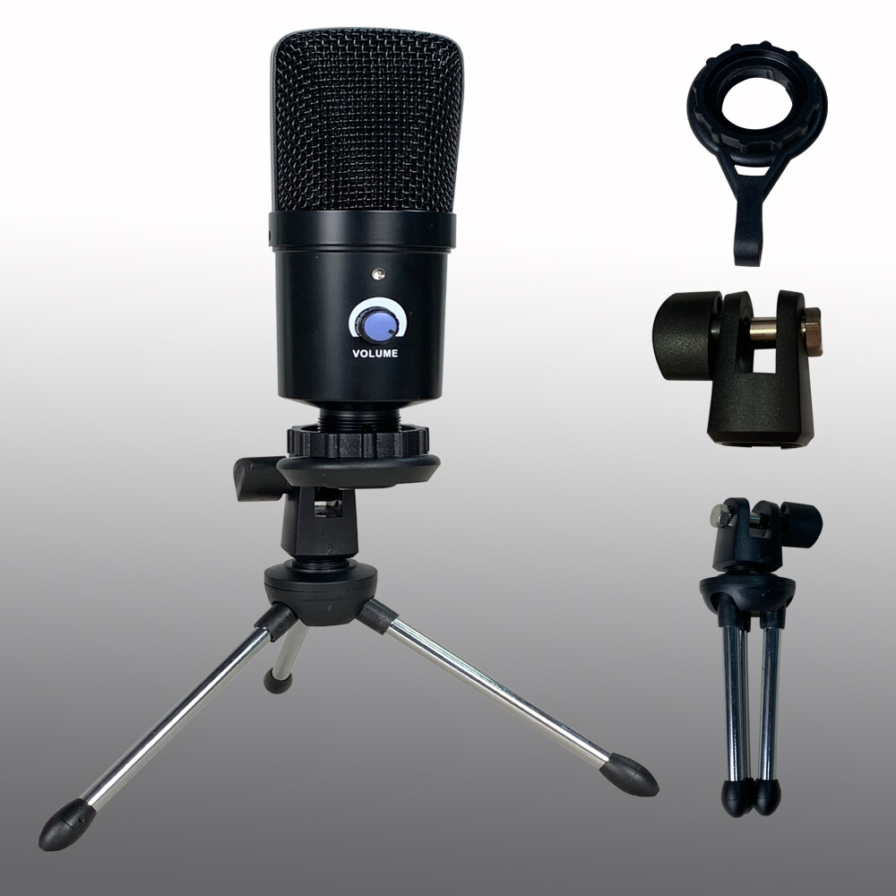 Pro Condenser USB Microphone Kit Complete Set For Studio Recording PC Phone Mic