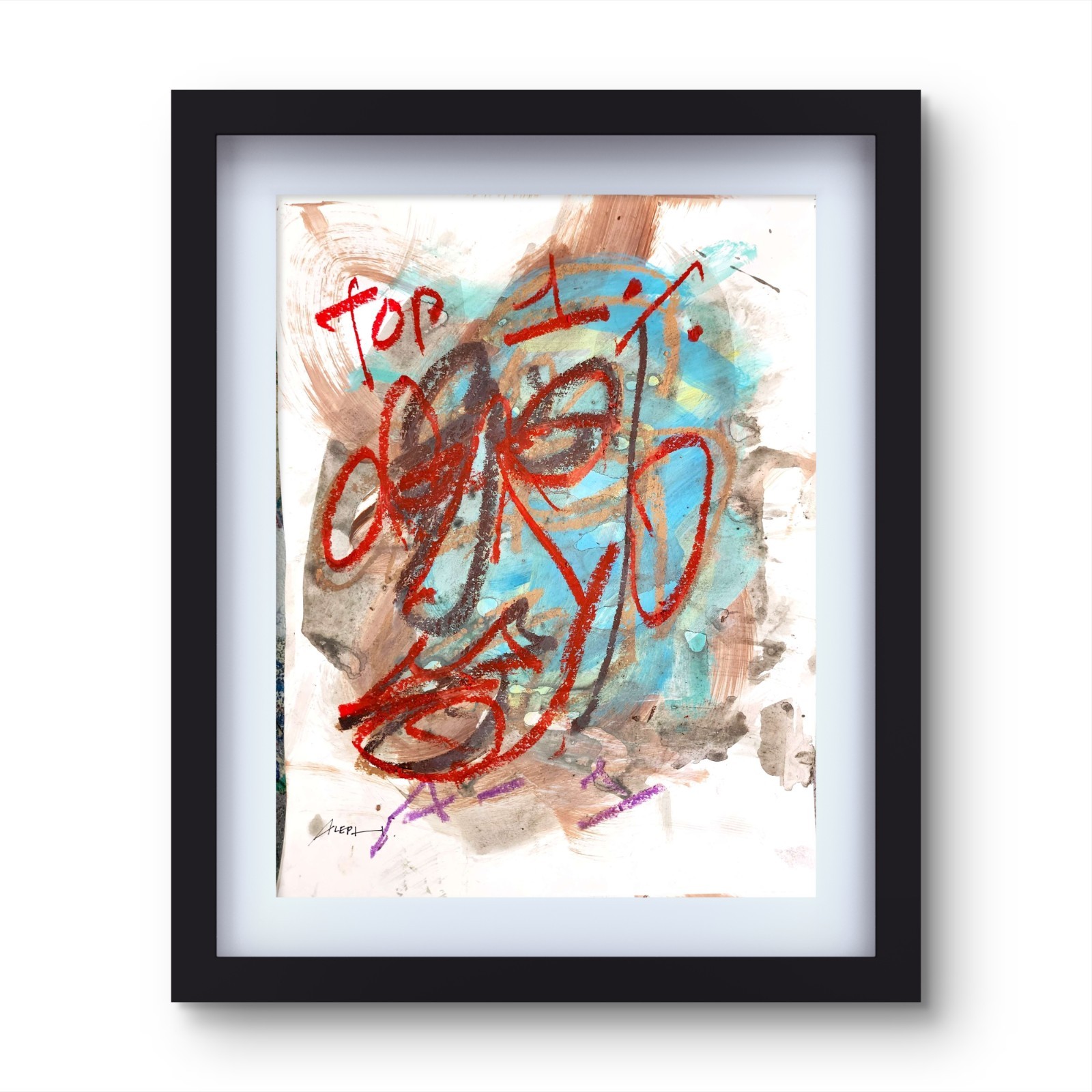 Aleph Original Art 14x11 Neo Expressionism Original Artwork on Gallery Paper