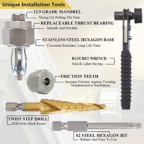 Jack Nuts Assortment with Installation Nuts Assortment-30PCS-Steel (With Tool)