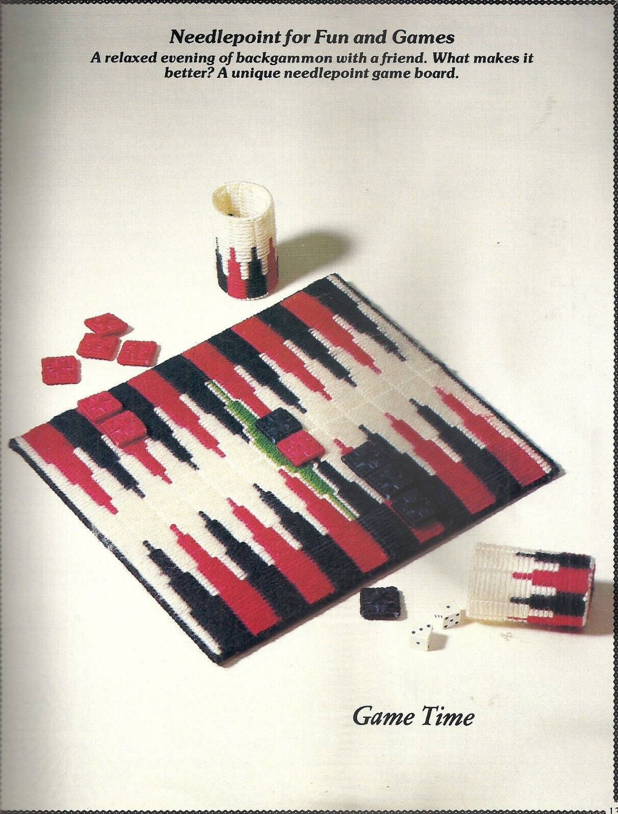 PLAID NEEDLEWORK ON PLASTIC CANVAS - TOYS, GAMES & FRAMES BOOKLET #7486 ©1981