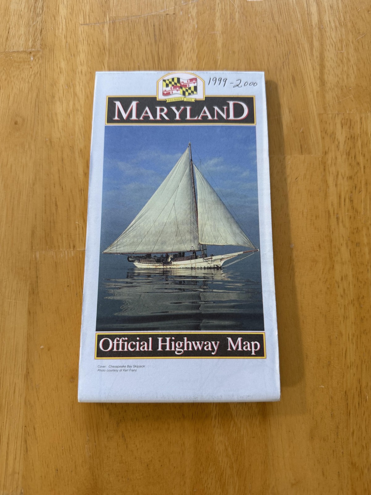 Vintage 1999-2000 Maryland Official Highway Road Map Travel Folded Brochure USA