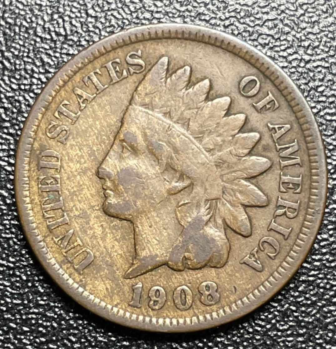 1908 United States Indian Head Penny Cent 1c