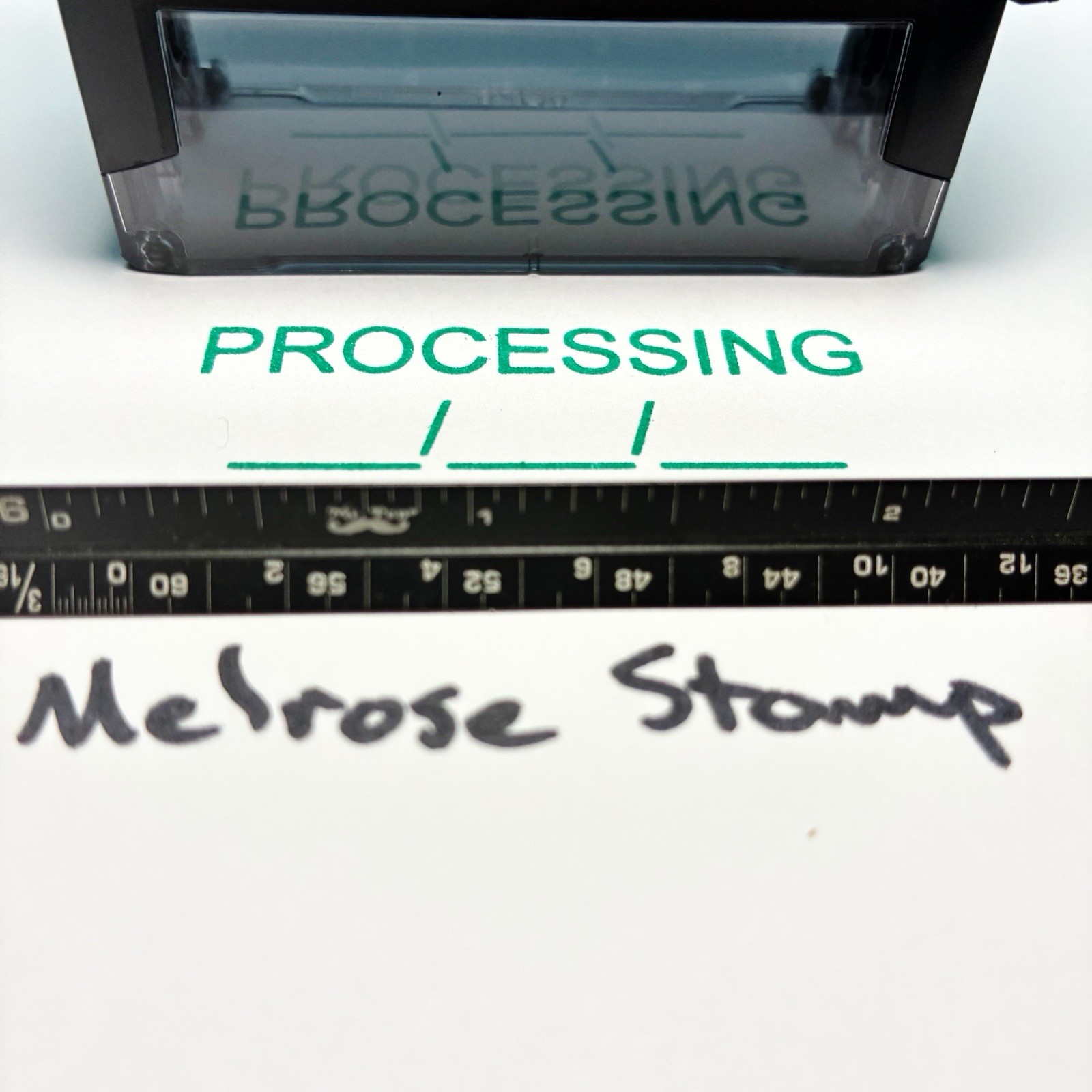 Processing With Date Line Rubber Stamp Green Ink Self Inking Ideal 4913
