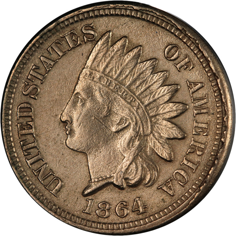 1864 CN Indian Cent Nice AU/BU Nice Eye Appeal Nice Strike