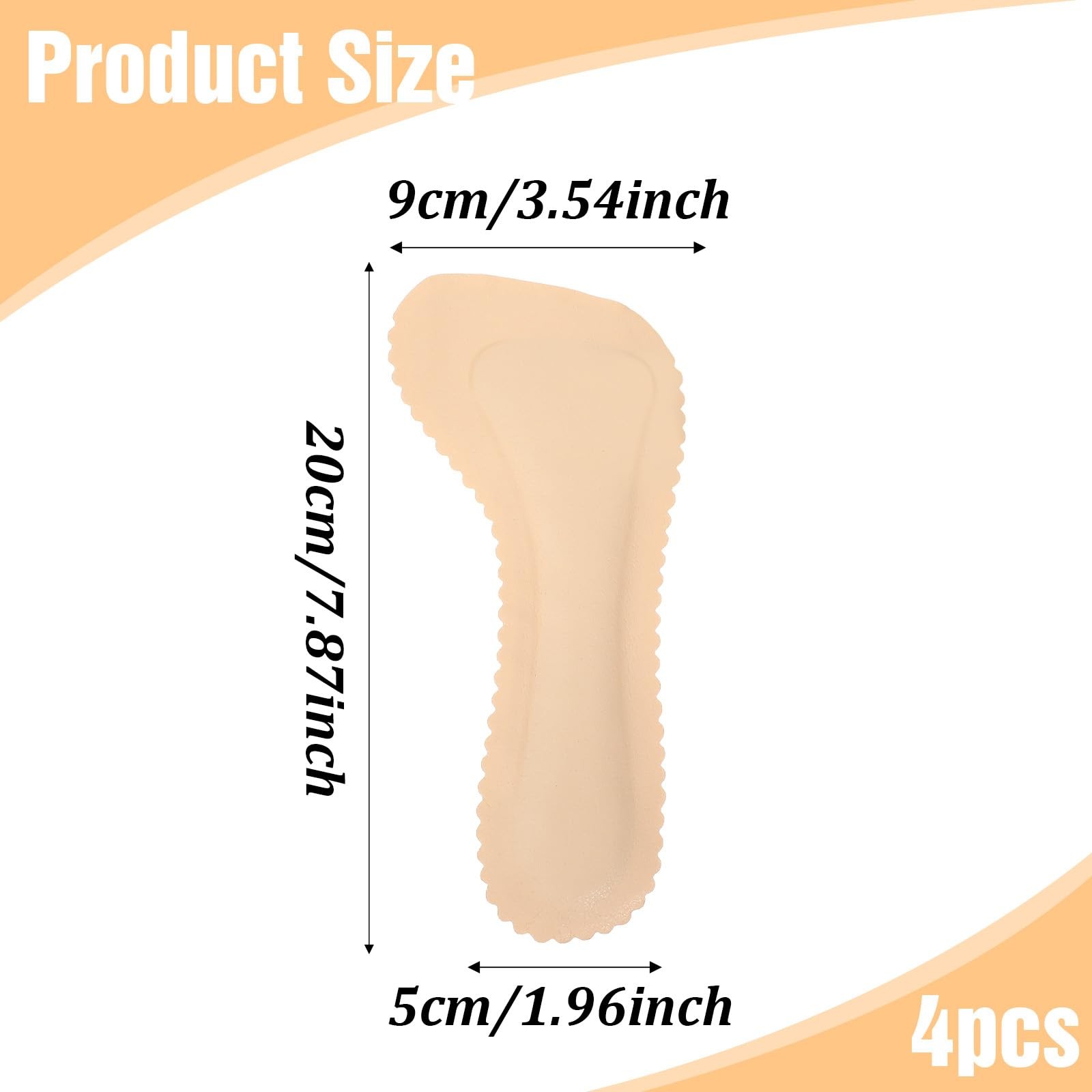 4 Pcs High Heel Cushion Inserts for Women 2 Pairs Gel Arch Support Insoles fo...