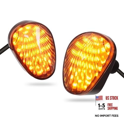 Flush Mount Motorcycle Turn Signal, 2PCS 12V Smoked LED Indicator Light