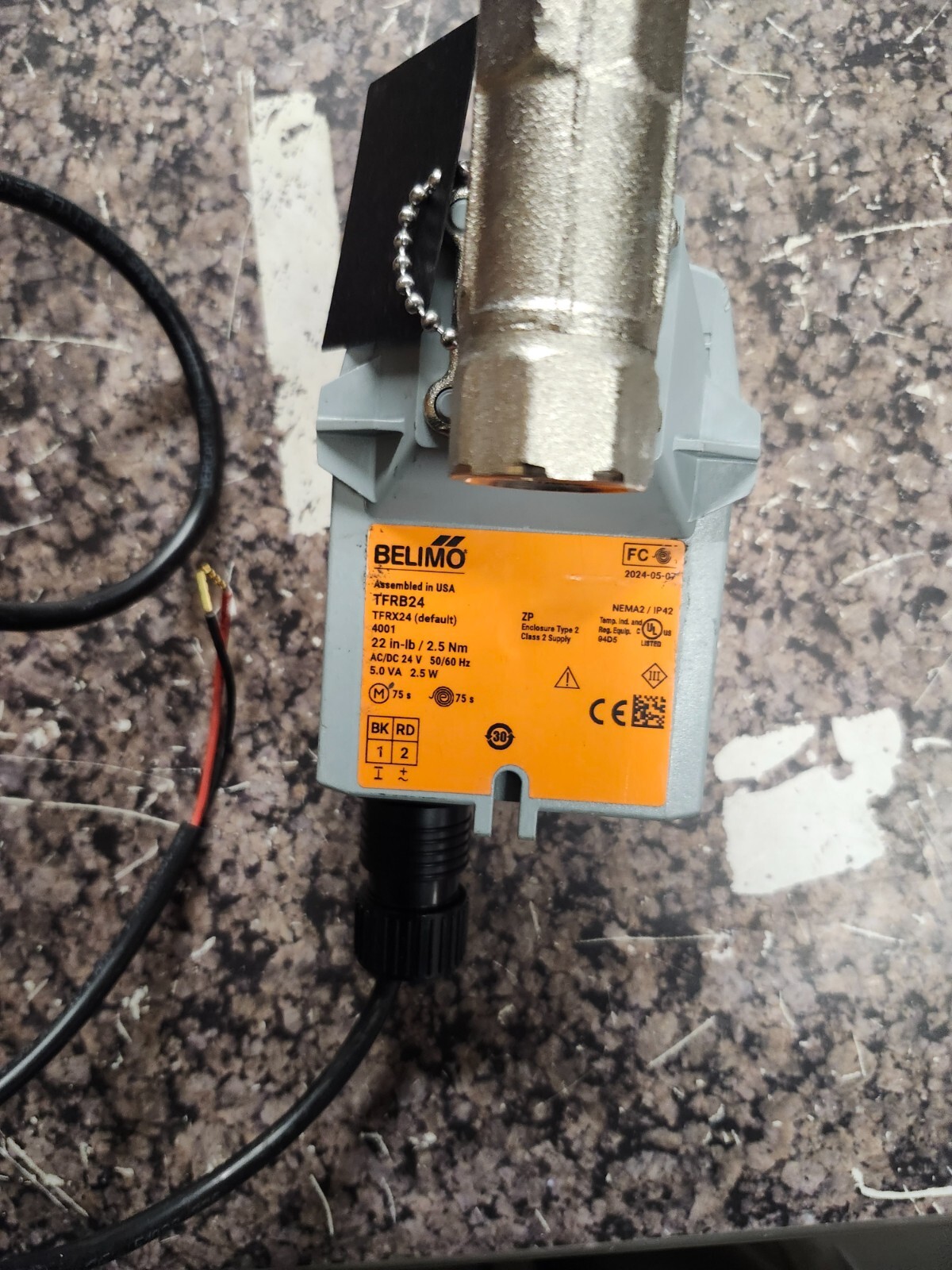 Belimo TFRB24 Valve Actuator, Spring Return, AC/DC 24V, On/Off