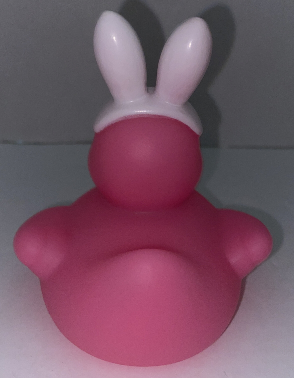 Coolites Pink Easter Bunny RUBBER DUCK Toy Duckey with Bunny Ears Lights Up EUC