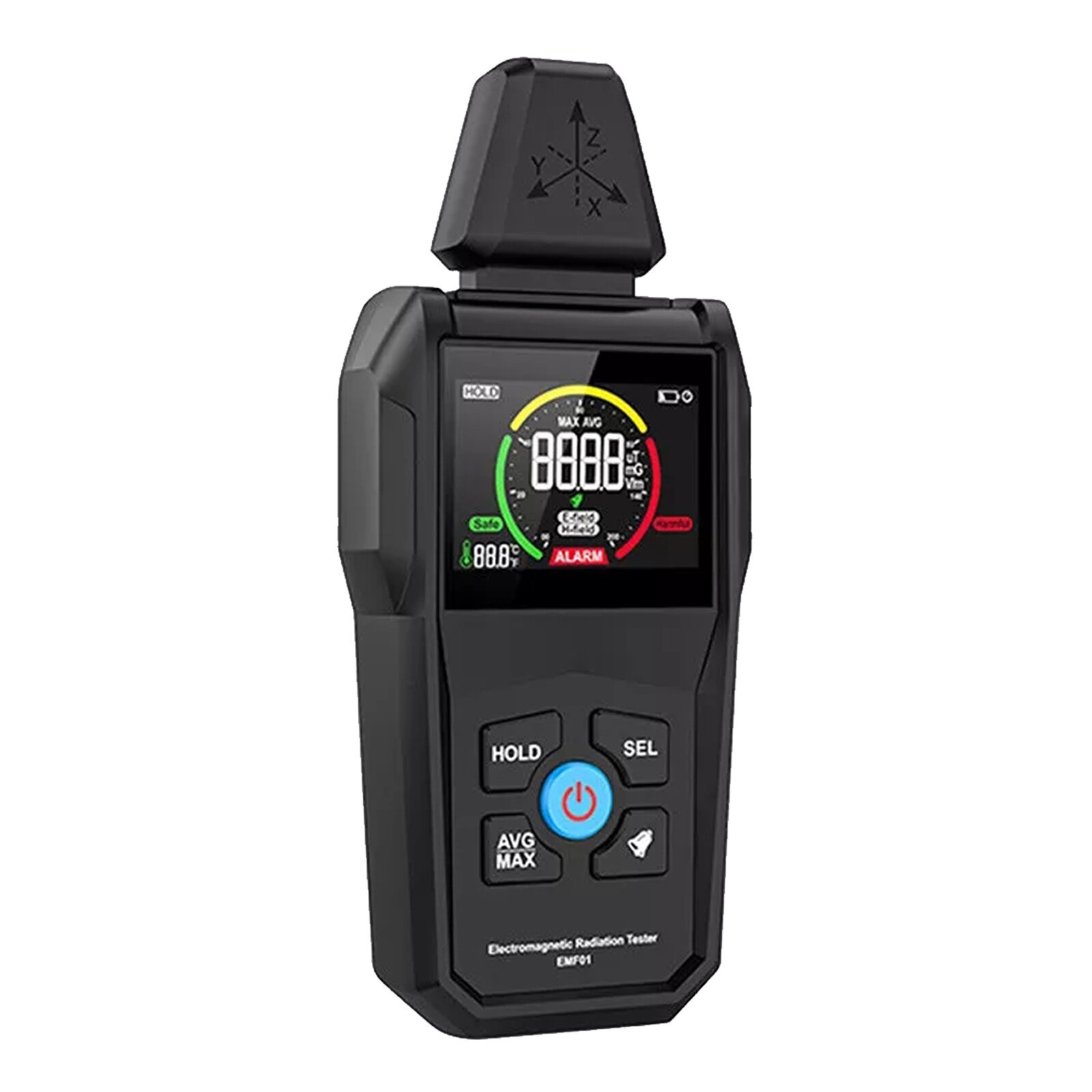 Digital EMF Meter Temperature/ Magnetic Field /Electric Field Radiation Detector