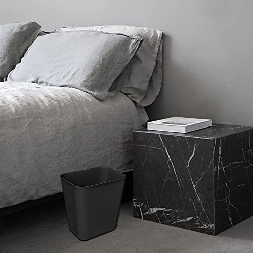 Efficient Trash Can Wastebasket, Fits Under Desk, Kitchen, 3.5 Gallons Black