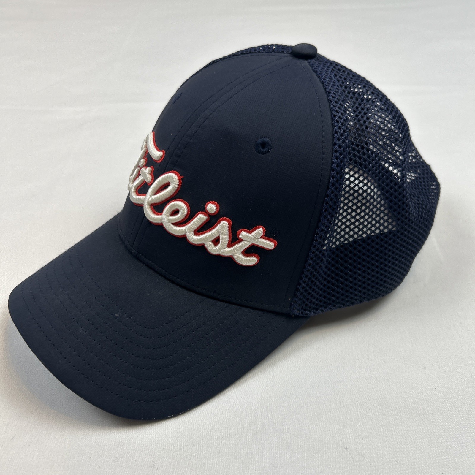 Titleist Tour Performance Golf Hat USA Flag Mesh Back Navy Trucker Adjustable