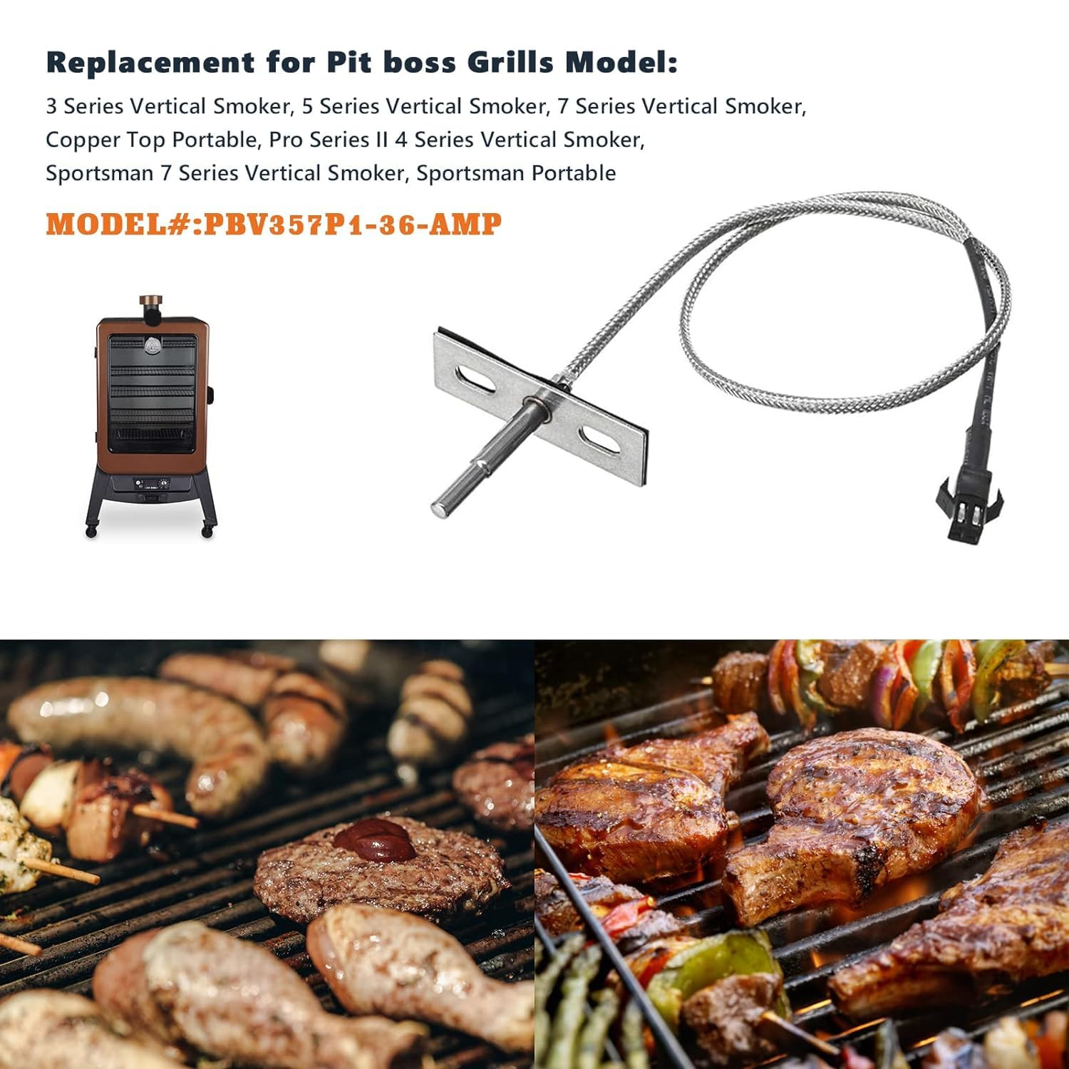 Rtd Temperature Probe Compatible With Pit Boss P7 Series Pellet Smokers