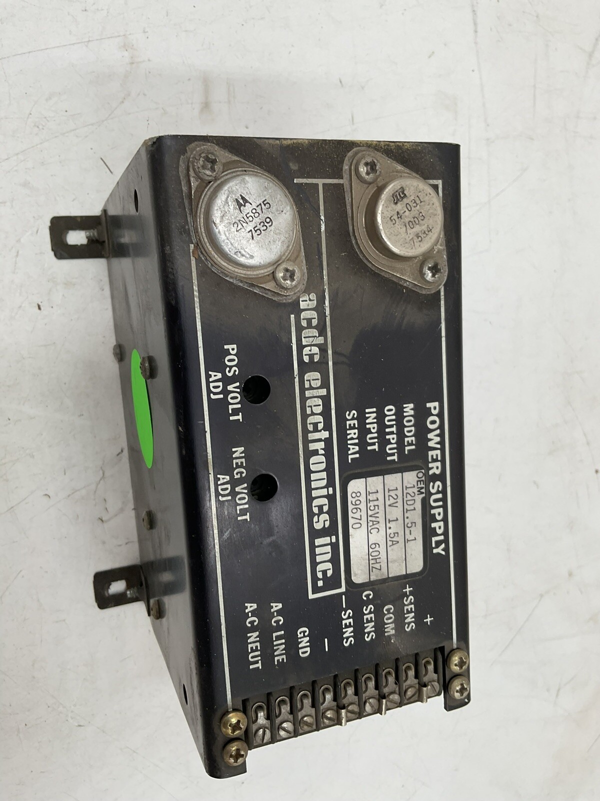ACDC ELECTRONICS 12D1.5-1 12V 1.5 POWER SUPPLY