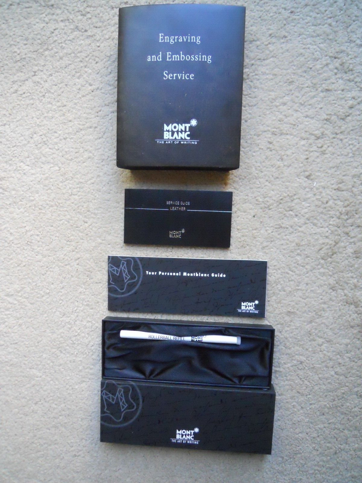 Genuine MontBlanc Engraving Service Stand/Shop Display, Booklet & Refill