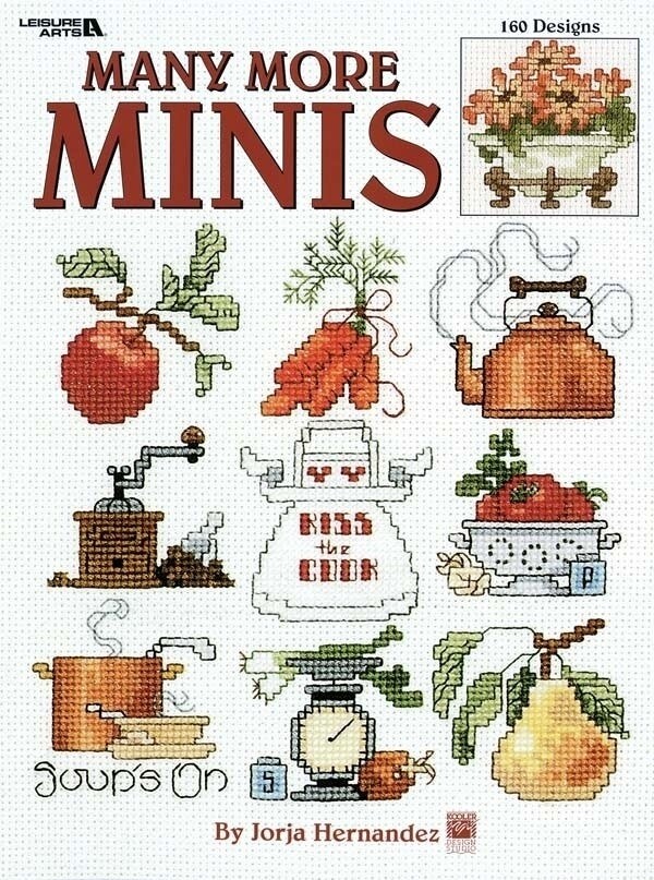 Cross Stitch Pattern Book MANY MORE MINIS 160 Designs, Flowers, Animals, Birds +