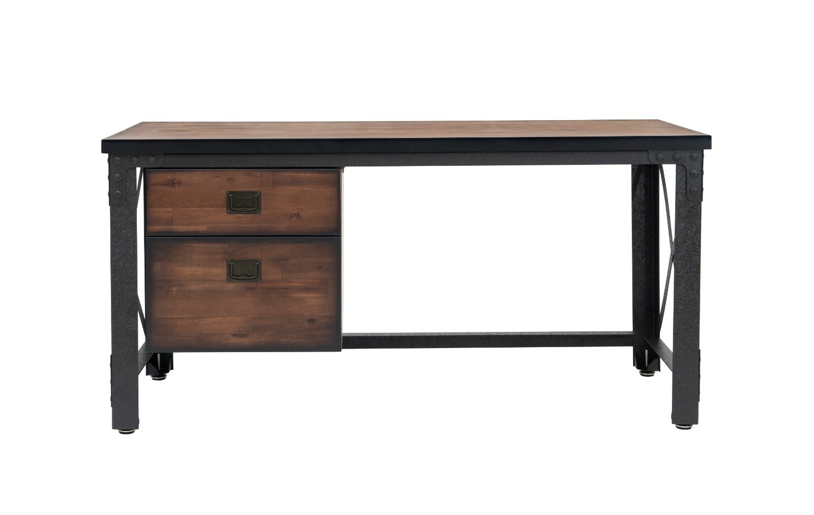 Duramax Jackson 62" Industrial Metal & Wood Desk with Drawers