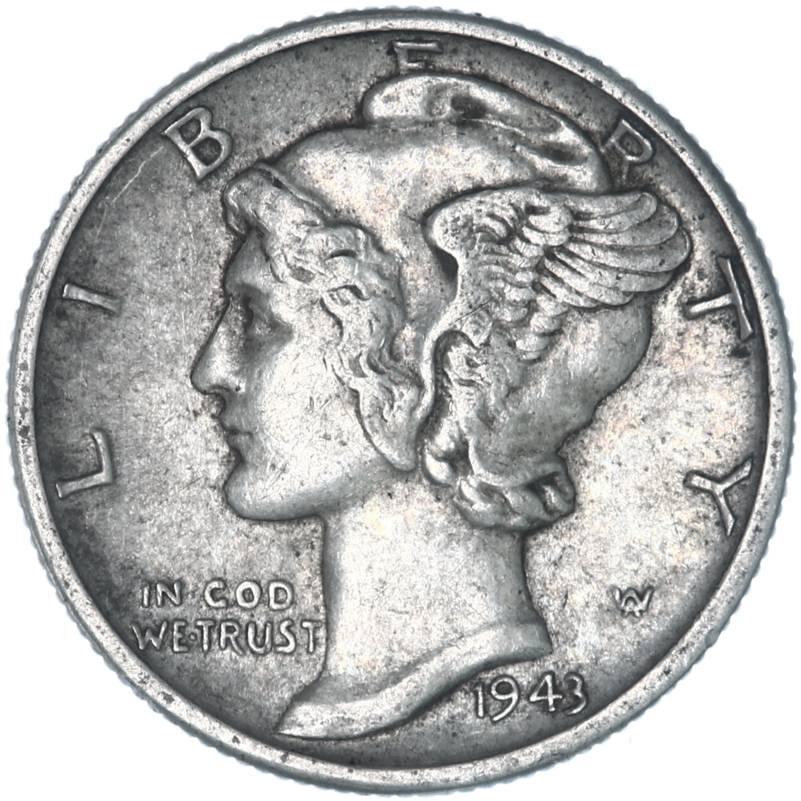 1943 S Mercury Dime 90% Silver Extra Fine XF