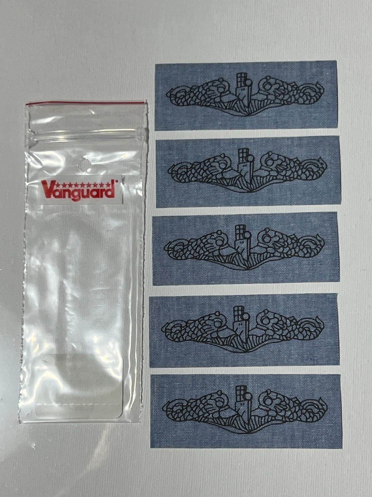 US NAVY SUBMARINER IRON ON 5 EACH US NAVY ISSUE PATCHES