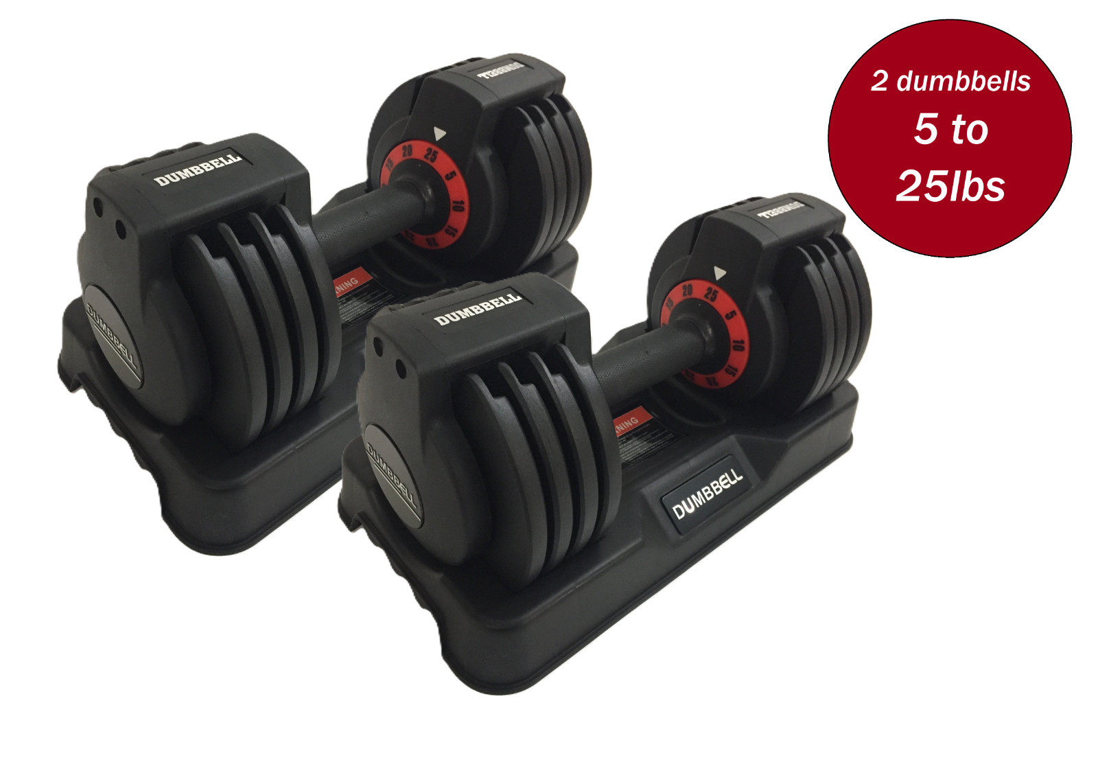 Adjustable Dumbbells, 25lb each Dumbbell with Quick-Select 2 Weight 50lbs total