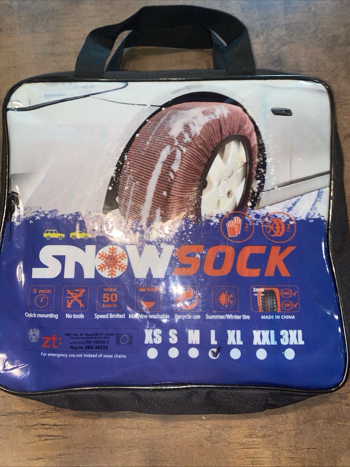 Snow Socks for Tires  Alternative Traction Device for Cars SUV Size L Free Ship