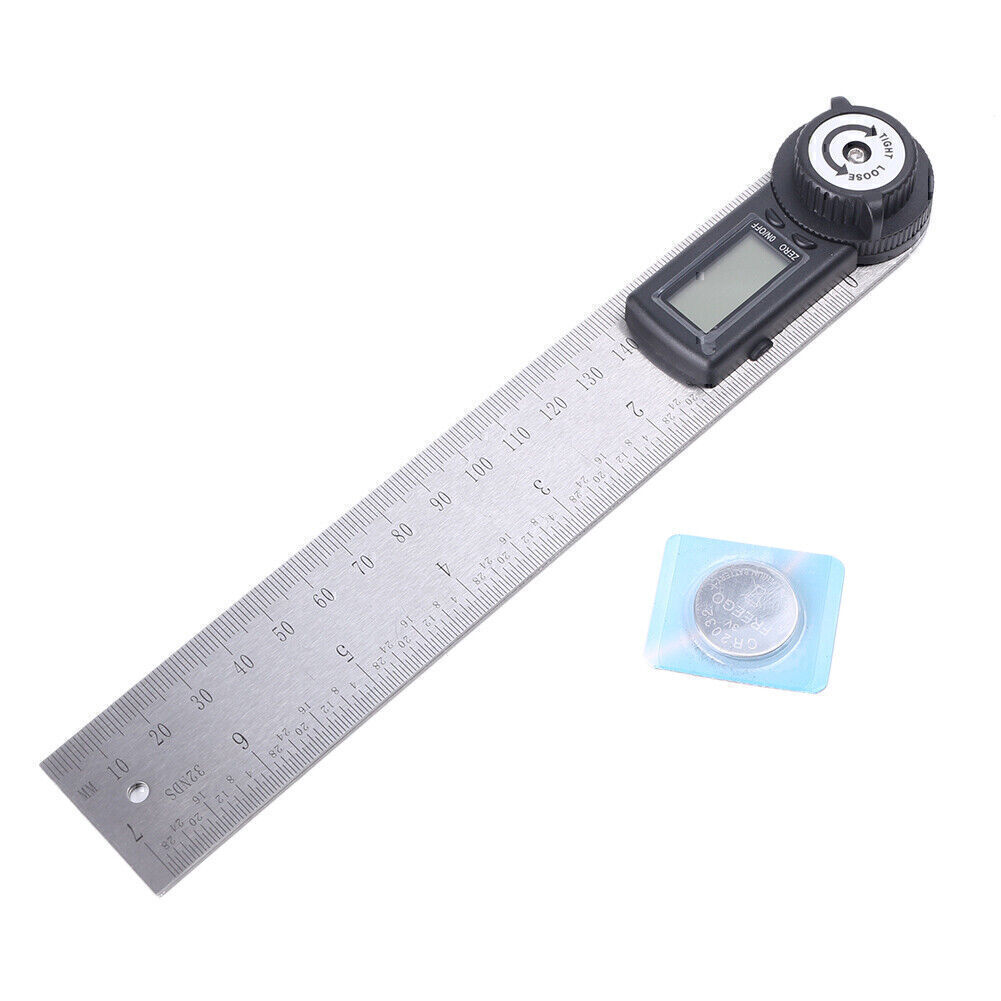1pc 7" Electronic Protractor Digital Goniometer Angle Finder Miter Gauge Ruler