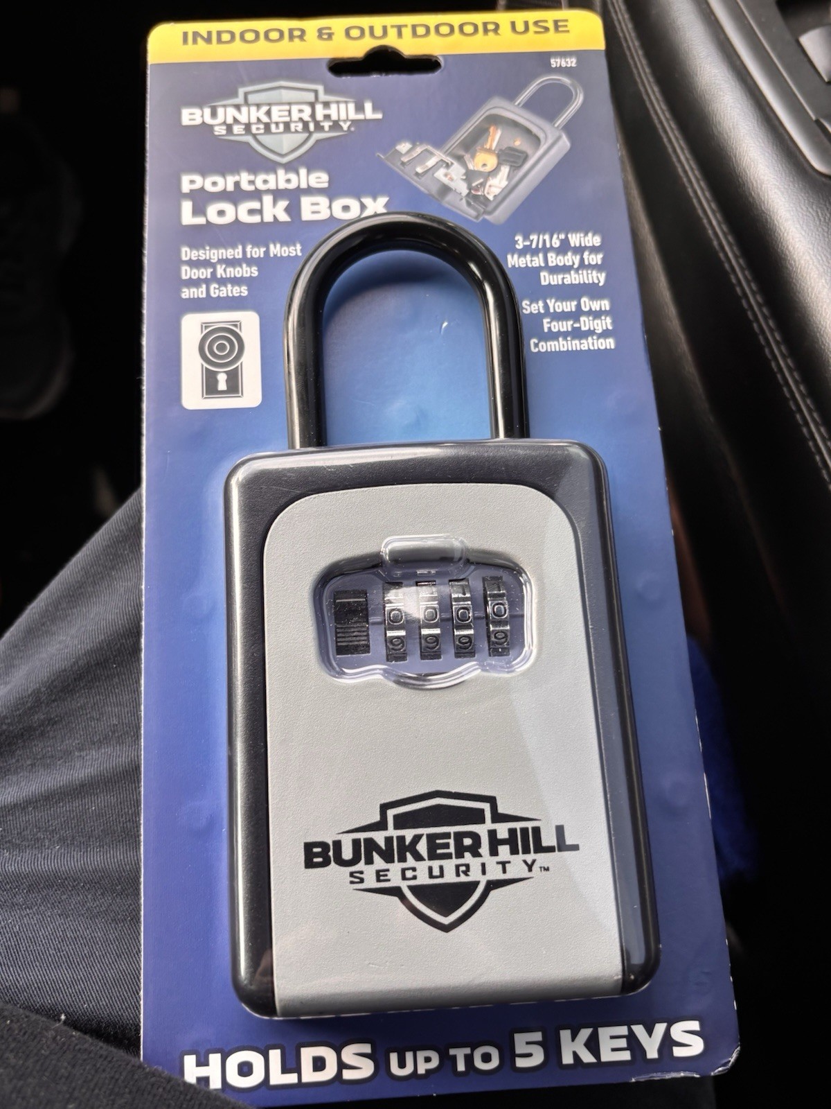 Bunker Hill Security Portable Lock Box (3-7/16" Wide Metal Body) Model 57632 NEW