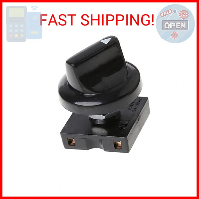 Black Fan Rotary Switch 4 Position 3 Speed Selector Switch Governor with Button