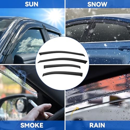4pcs Front+Rear Smoke Tint Sun/Rain Guard Outside 1995-2005 Cavalier & Sunfire