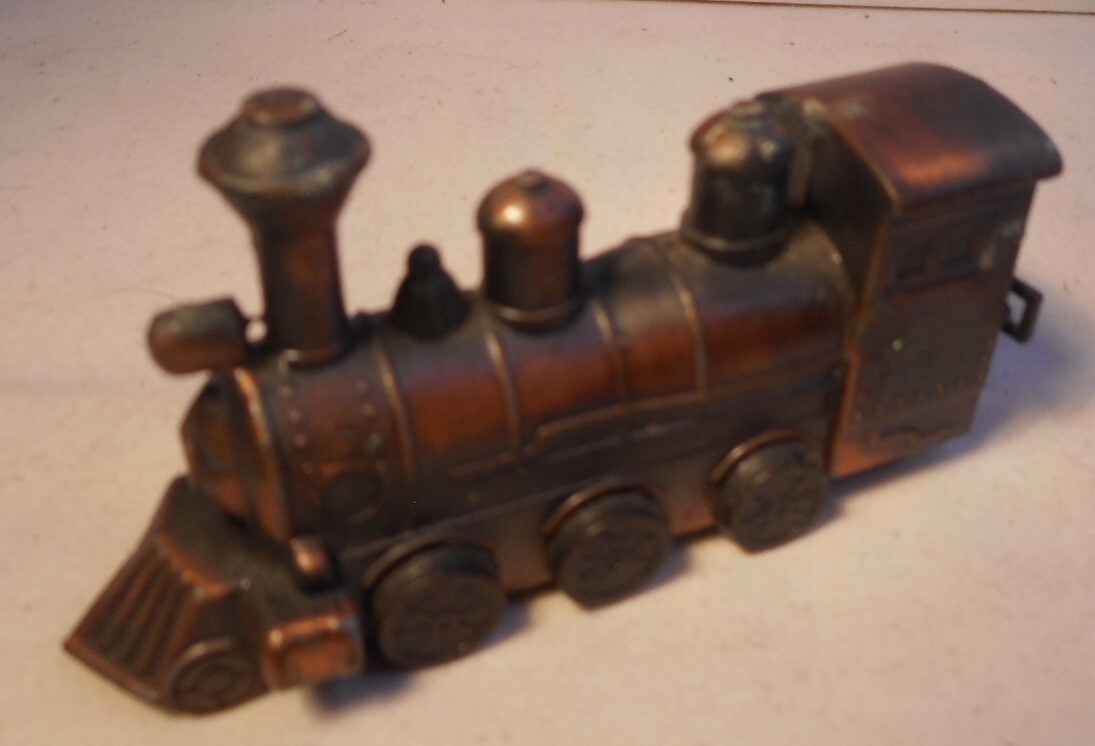 Pencil Sharpener Miniature Die Cast Metal Train Locomotive Bronze  Engine 3" L