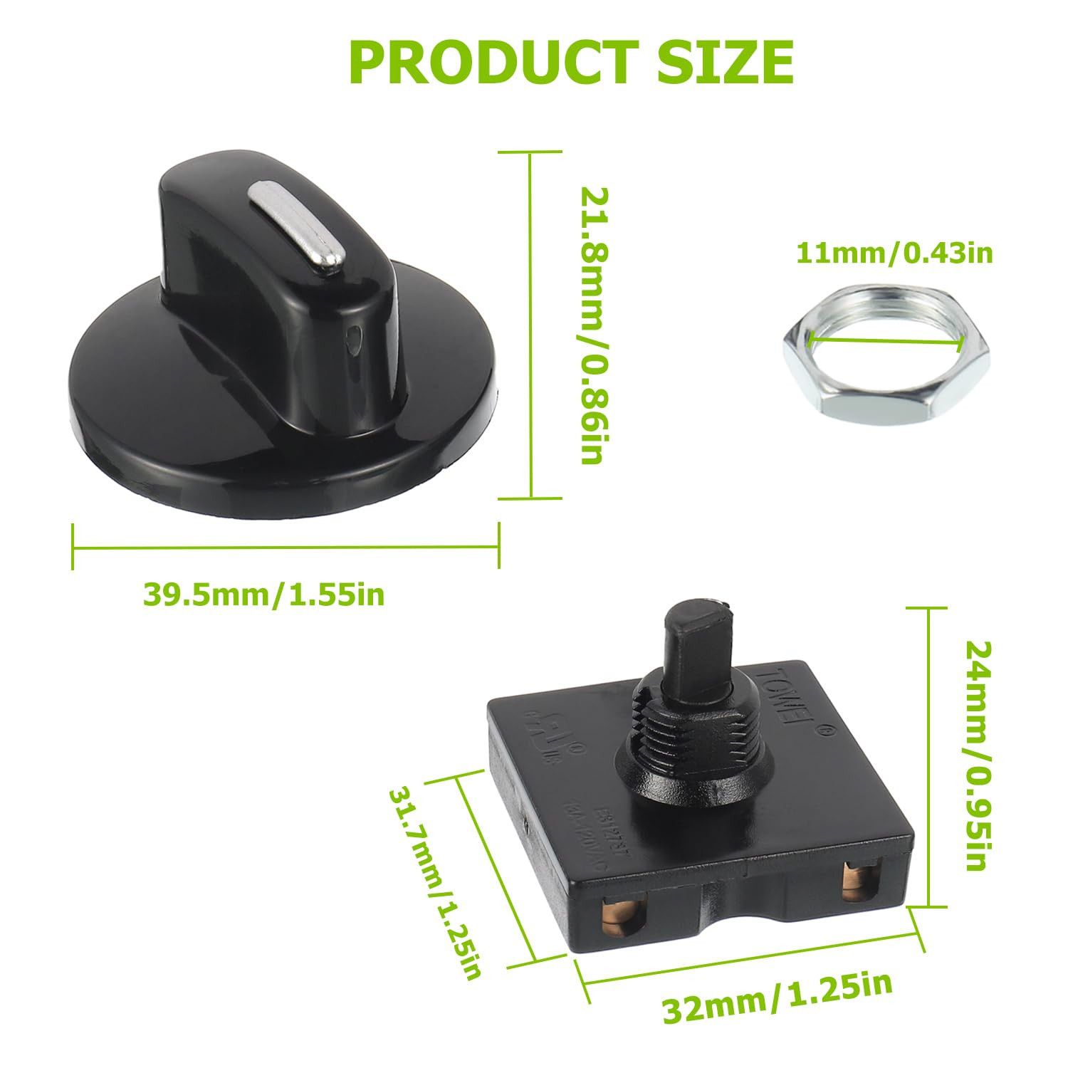 Rotary Switch 4-Position 3-Speed Universal Heater Selector (2-Pack)