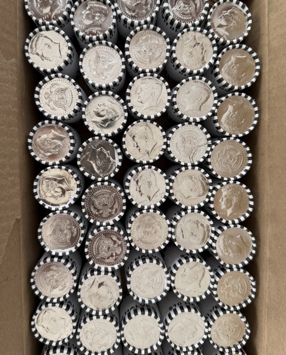 2025-D Kennedy Half Dollar Rolls (20 coins) that are directly from the bank.