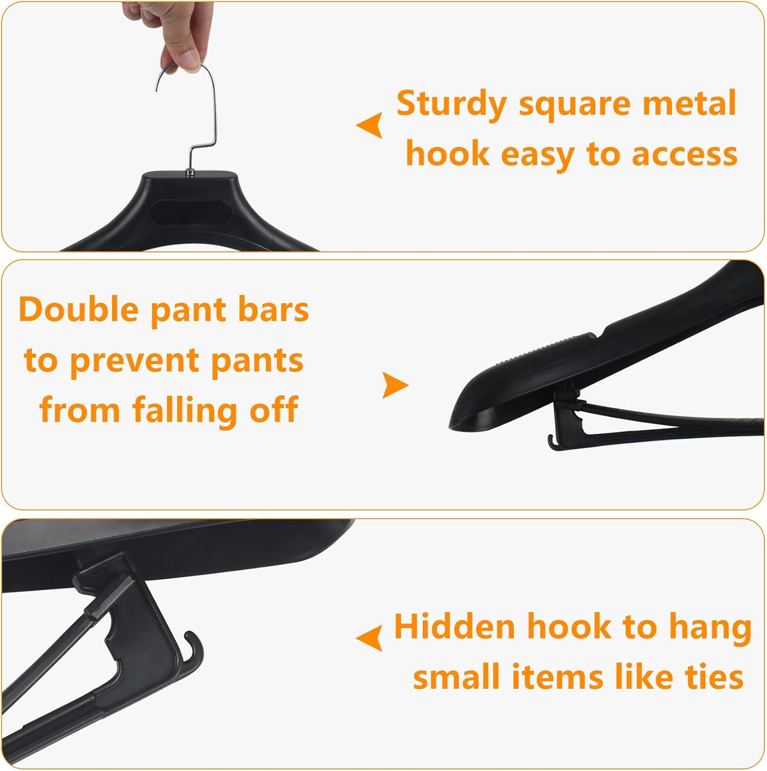 Plastic Extra Wide Suit Hangers, Pack of 15, Width: 17.7",Notched Shoulders &...