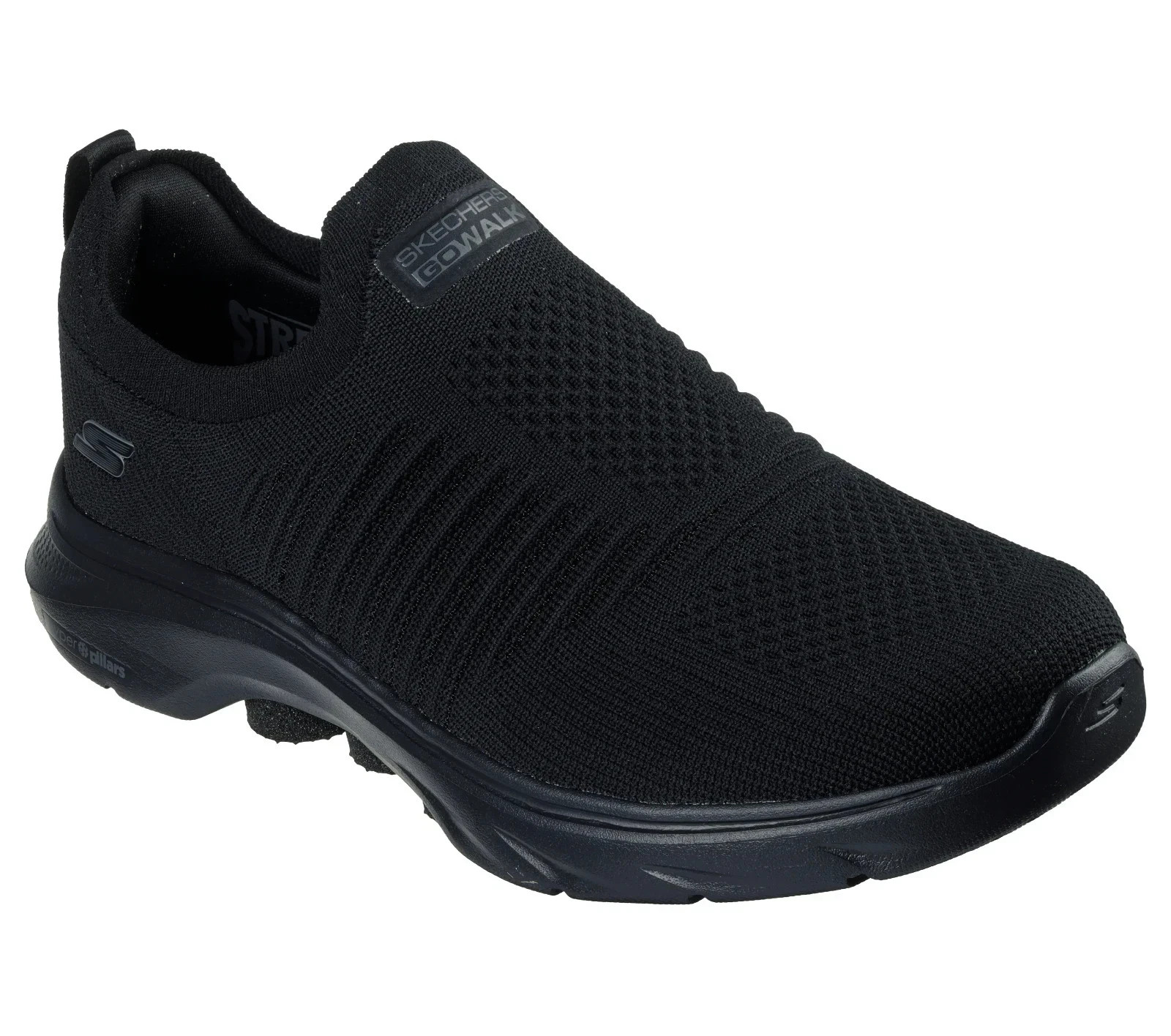 Black Skechers Shoes Slip ins Go Walk 7 Men's Cushioned Hand Free Comfort 216634