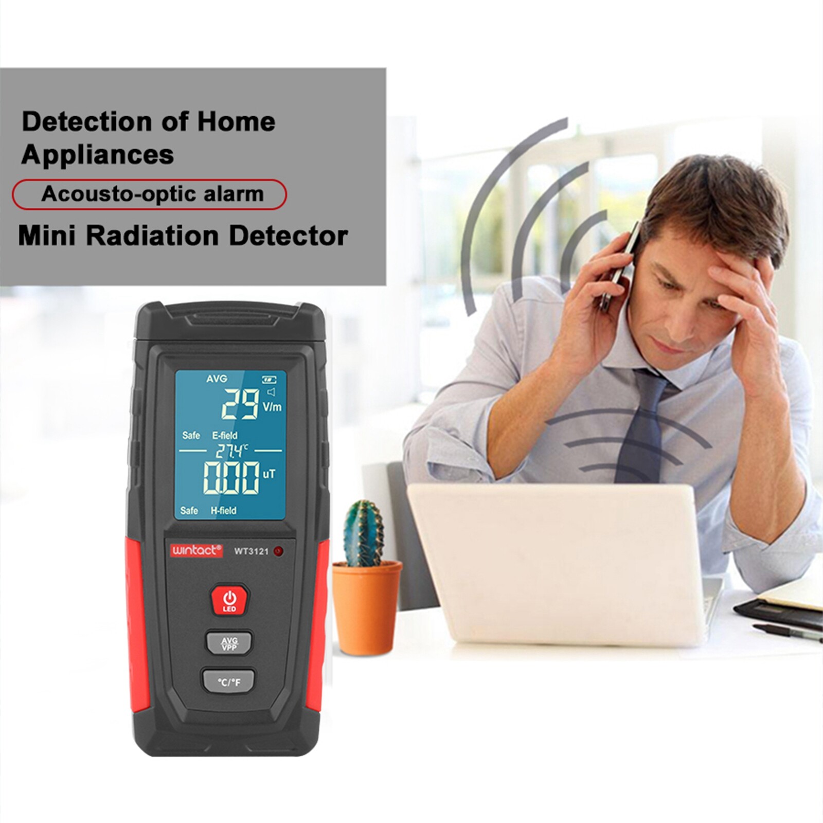 Rechargeable Digital 5G 4G EMF Electromagnetic Radiation Meter Tester Detector