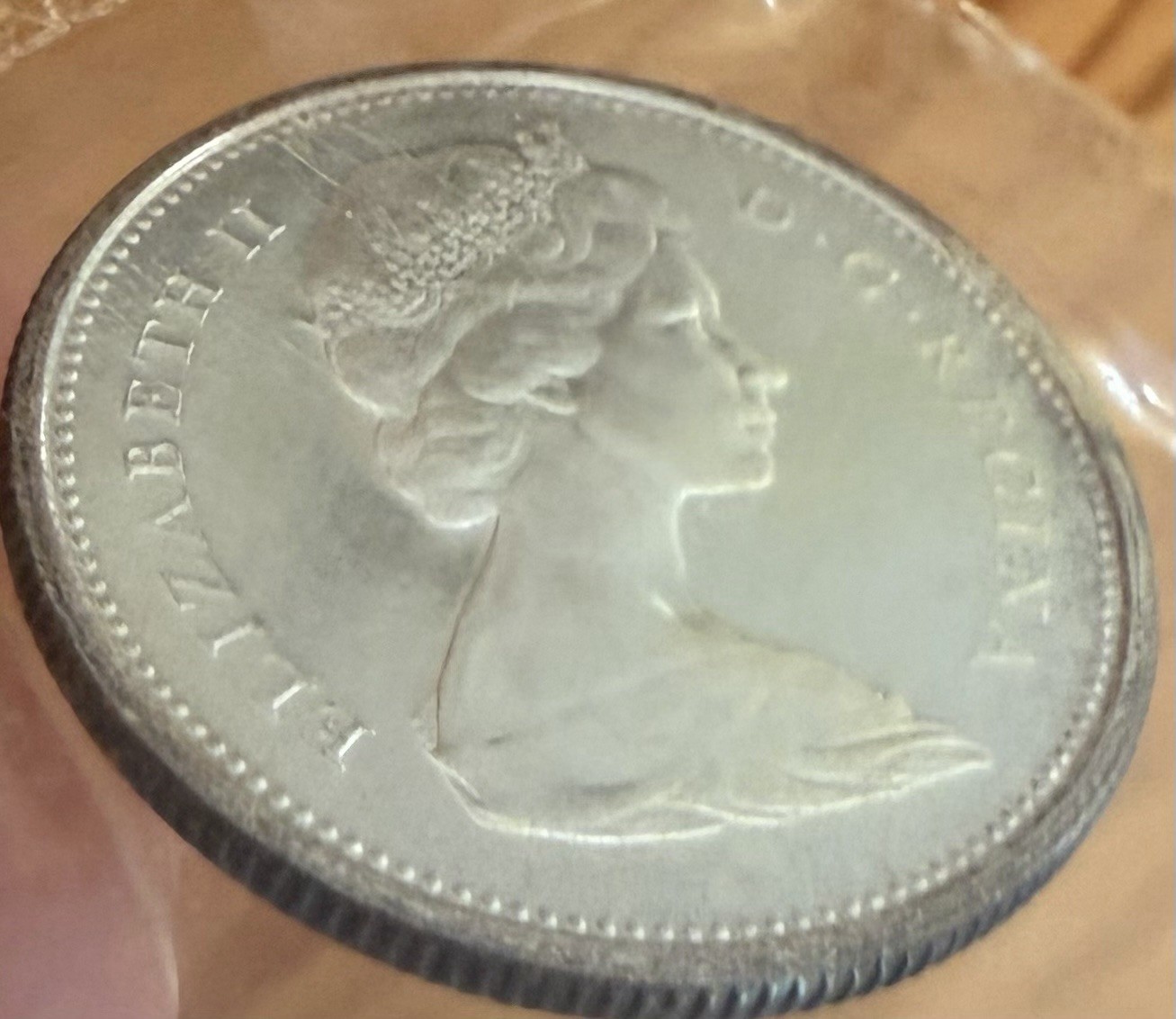 1965 CANADA .80 SILVER Sealed Cameo PROOF Quarter 25 CENTS