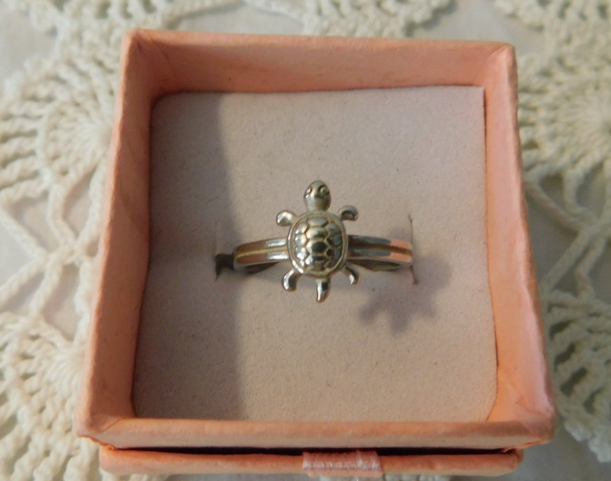 Sterling Silver Turtle Toe Ring 925 Size 3