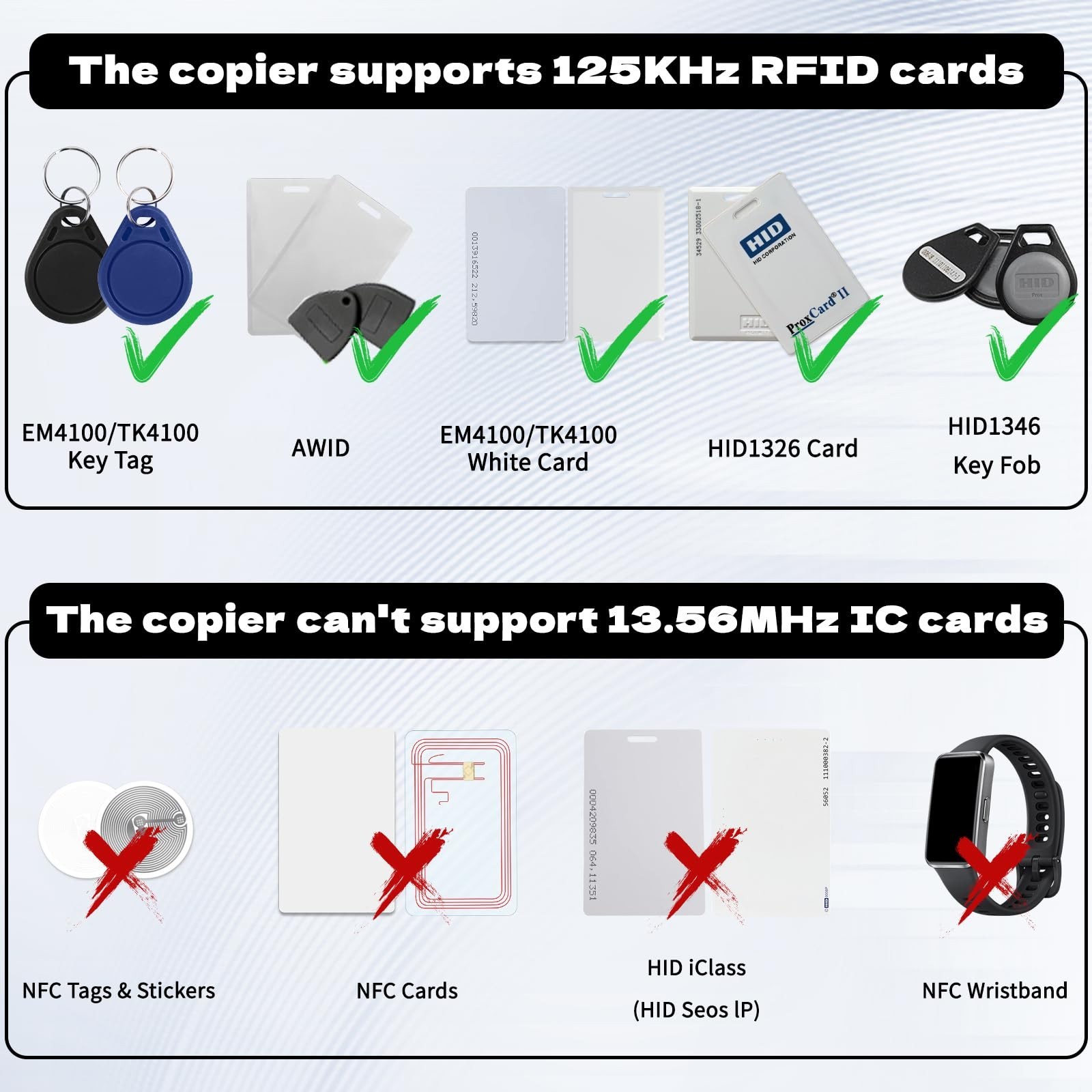 Handheld Copier RFID Reader Rewriter Smart ID Card Duplicator 125KHz Intellig...