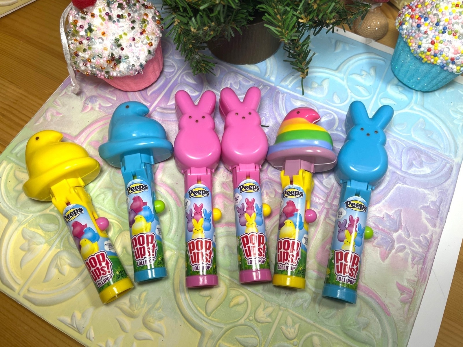 Peeps Pop Ups Lollipop Holders Easter Bunny & Chick Designs Fun Candy Dispensers