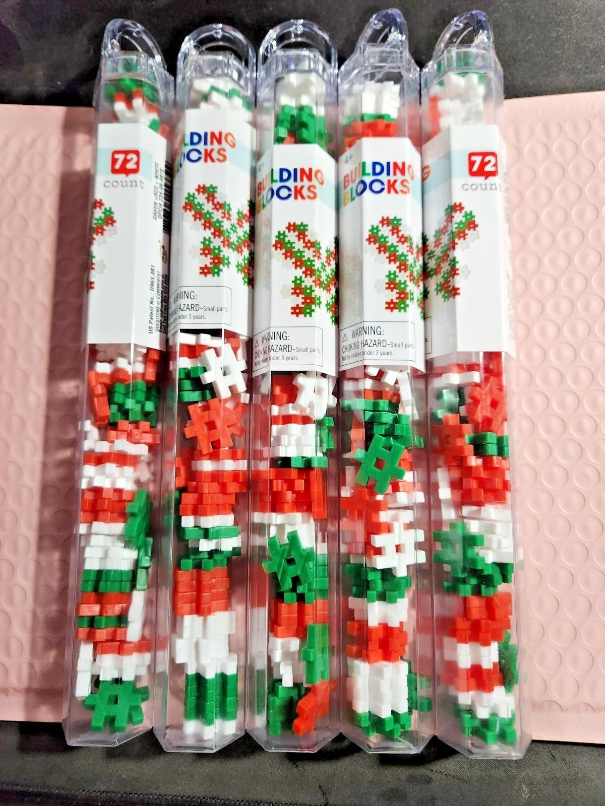 5 Pack HASHTAG Building Blocks  Red Green White 72 Piece Tubes NEW SEALED ITEMS