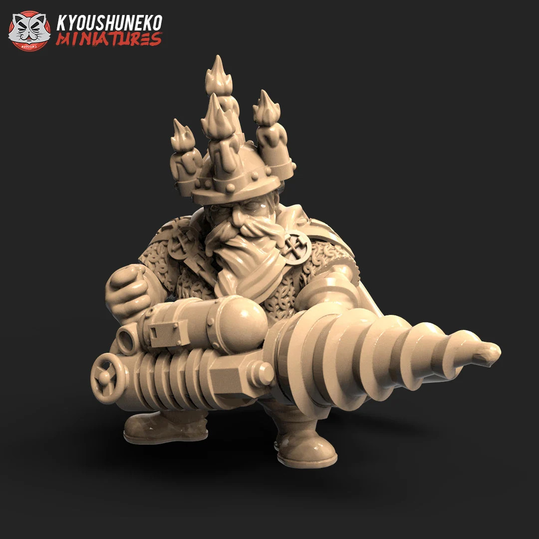 Dwarf Miner with Streamdrill - Resin Tabletop Miniature