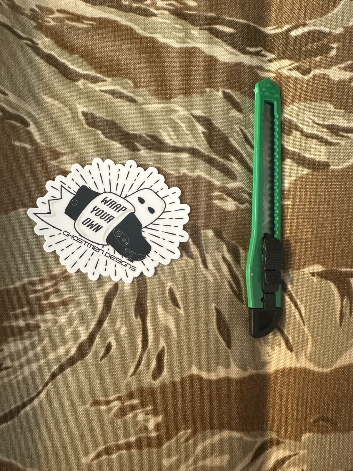 Ghostmen Designs DESERT TIGER CORDURA  Holster Wrap Kit 12" X 15" Adhesive Back