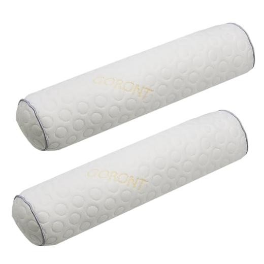 Cylindrical Pillow,Bedding Round Neck Pillow (Pack of 2, White Jacquard) 18 x